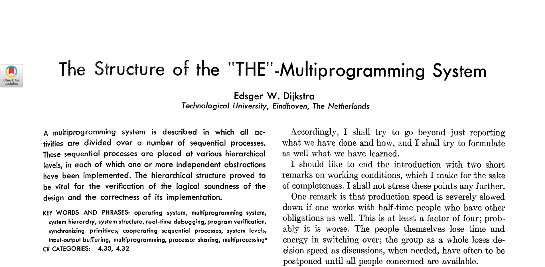 SIGOPS-2005: The Structure of the 